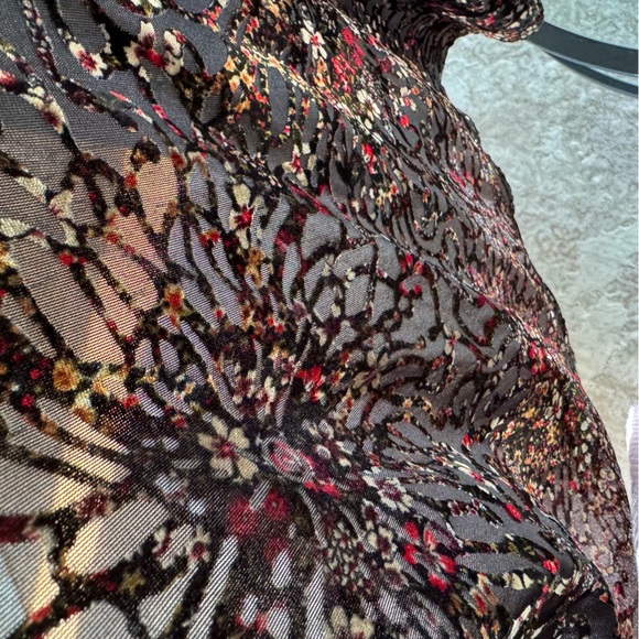 Y2K Vintage Burnt Velvet Silence+Noise Black & Red Whimsigoth OpenTop size 1 S/M - Picture 5 of 7